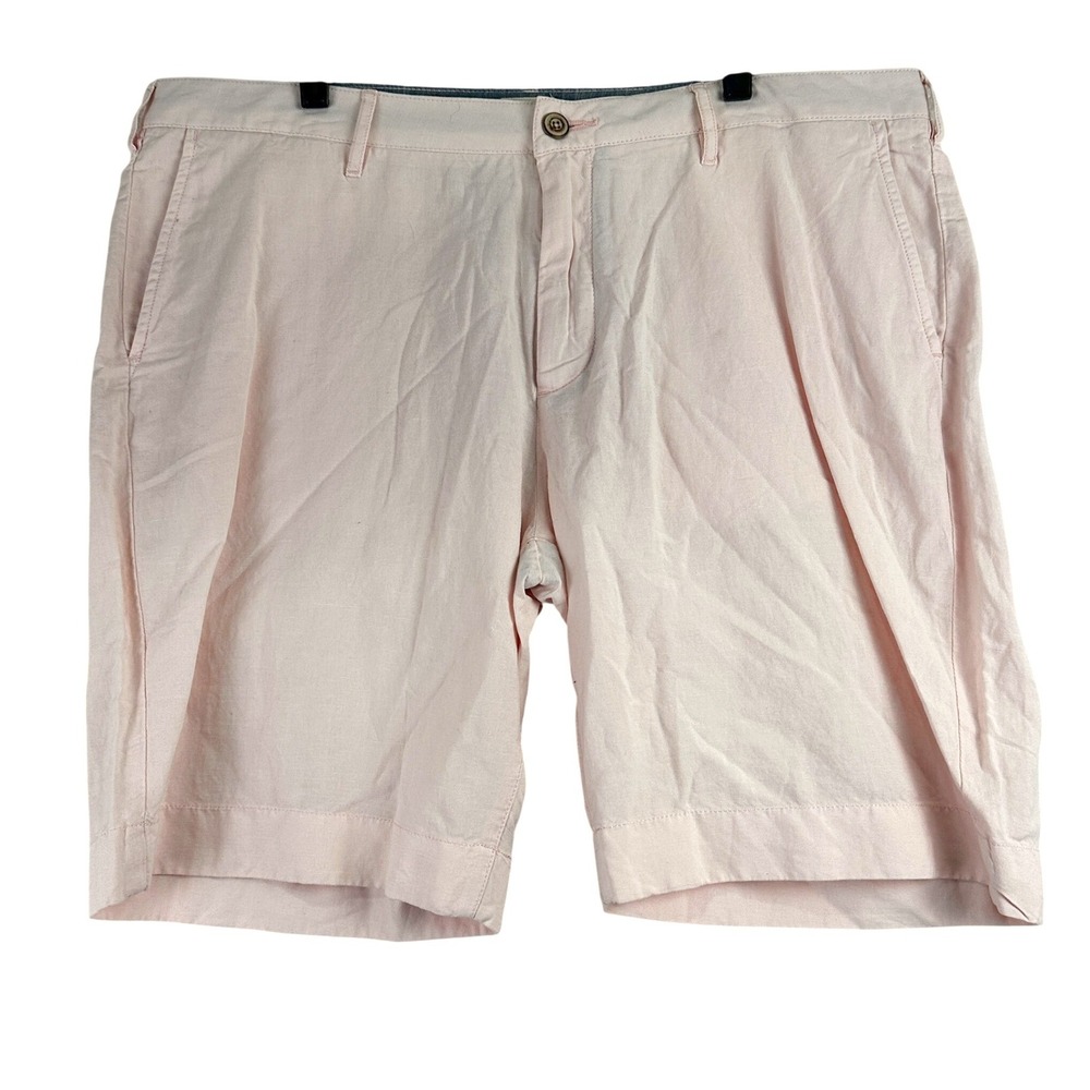 Faherty Tradewinds MBU2263-SPK Linen‎ Cotton Blend Shorts Mens 38 Pink Coastal